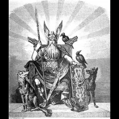 Odin sur son trône - Illustration: Carl Emil Doepler