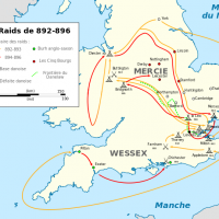 carte des raids vikings en Angleterre