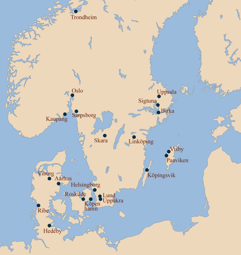 Carte des grands centres commerciaux vikings en scandinavie carte concue par sven rosborn sur www commons wikipedia org