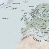Carte du monde viking en vieux norrois