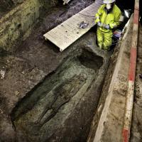 Danemark - 20 squelettes du XIème siècle découverts sous la place de l'hôtel de ville à Copenhague - Photo: Martin Lehmann