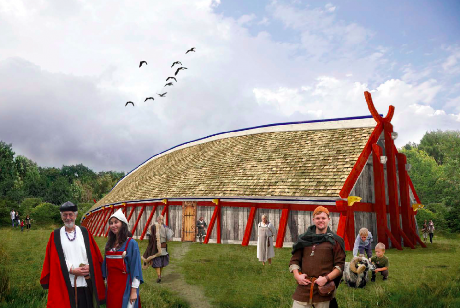 Débat scientifique sur la couleur des bâtiments vikings - Photo: Sagnlandet Lejre