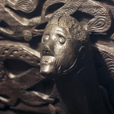 Figurine sculptée sur le chariot découvert dans la tombe d'Oseberg, IXème siècle, Norvège