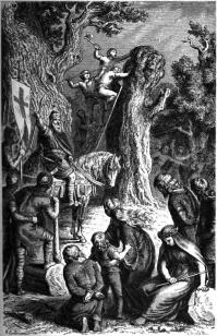 La destruction de l'Irminsul par Charlemagne - Illustration: Heinrich Leutemann