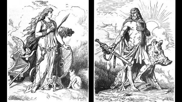 Les Vanes, Freyja et Freyr - Ilustrations: Johannes Gehrts