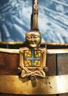 Norvège - Figurine d'un Bouddha décorée de svastikas sur un seau découvert dans la sépulture d'Oseberg